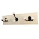 Black Double Loop Ceramic Iron Wooden Hooks
